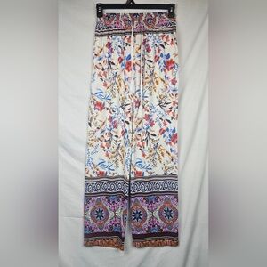 Paparazzi Women's Paisley Palazzo Viscose Pants Size M Boho Hippie‎ Cottagecore